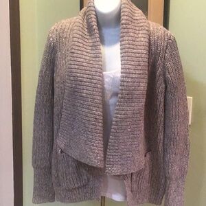 J.CREW OPE  FRONT CABLE KNIT SWEATER